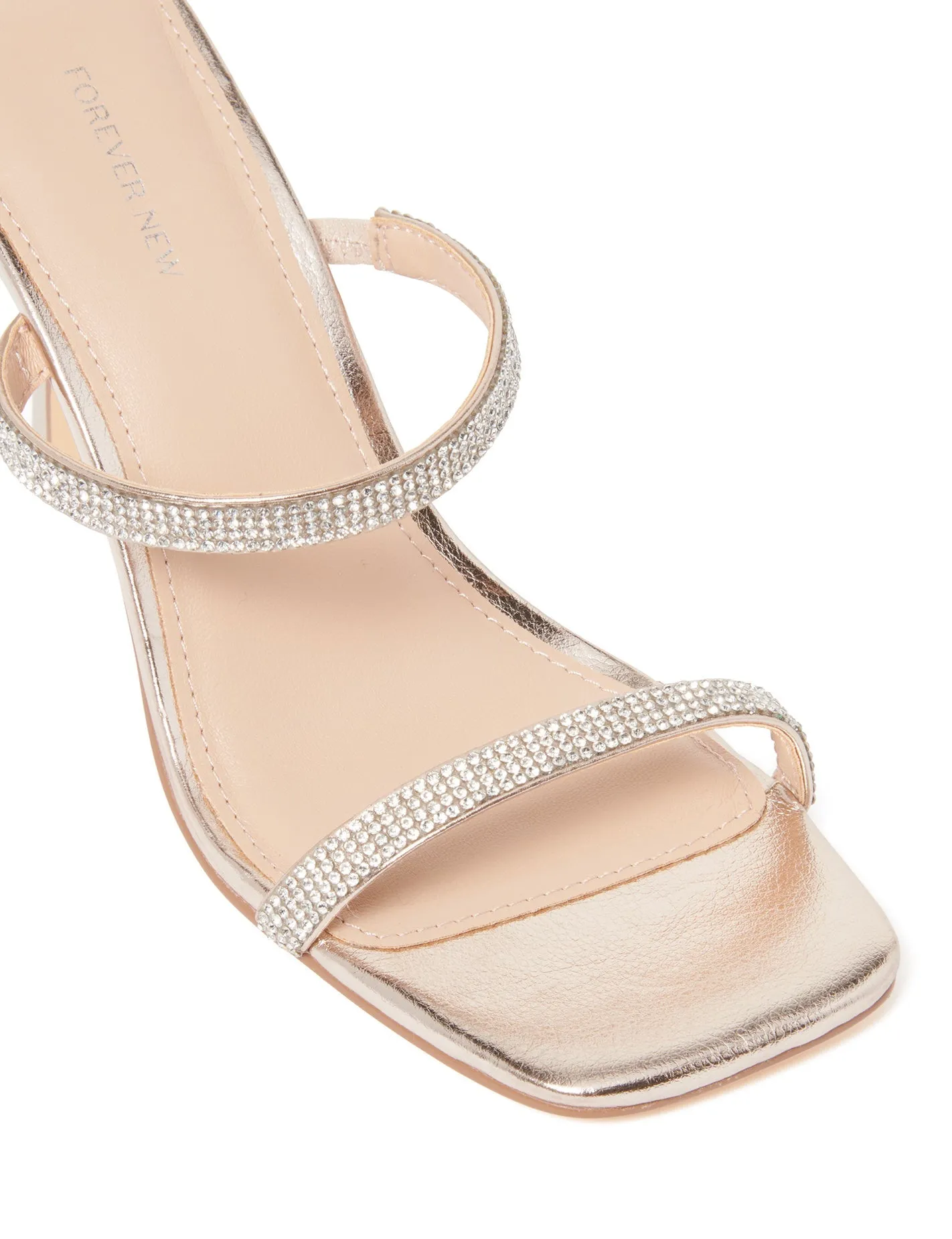 Peyton Diamante Strap Mule Heel