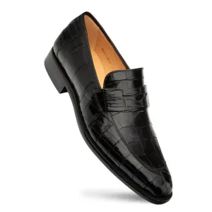 Piccolo Alligator Penny Loafer Black By Mezlan Made In Spain Brand