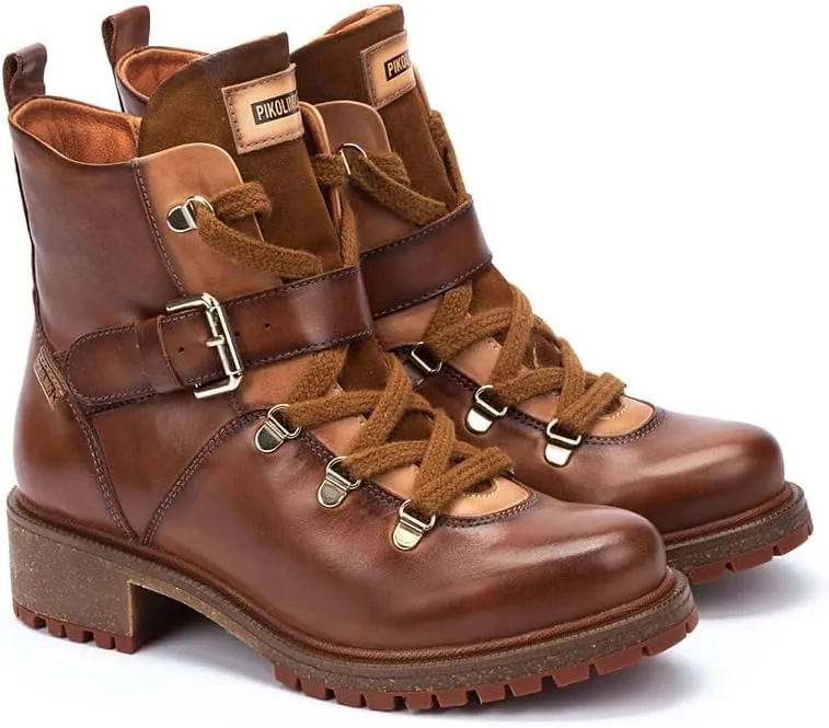 PIKOLINOS Flat Ankle Boots Leather Aspe for Woman