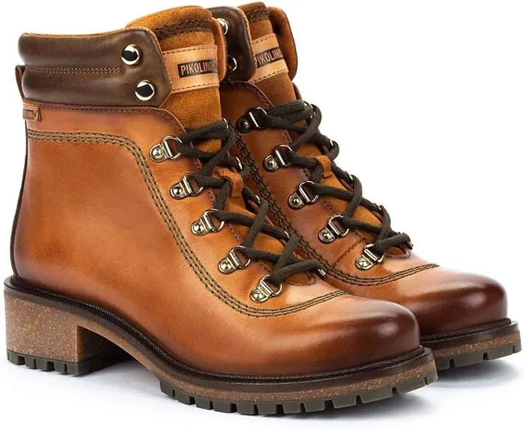 PIKOLINOS Flat Ankle Boots Leather Aspe for Woman
