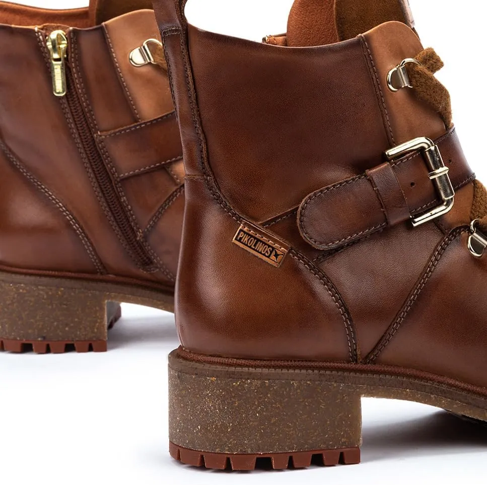 PIKOLINOS Flat Ankle Boots Leather Aspe for Woman
