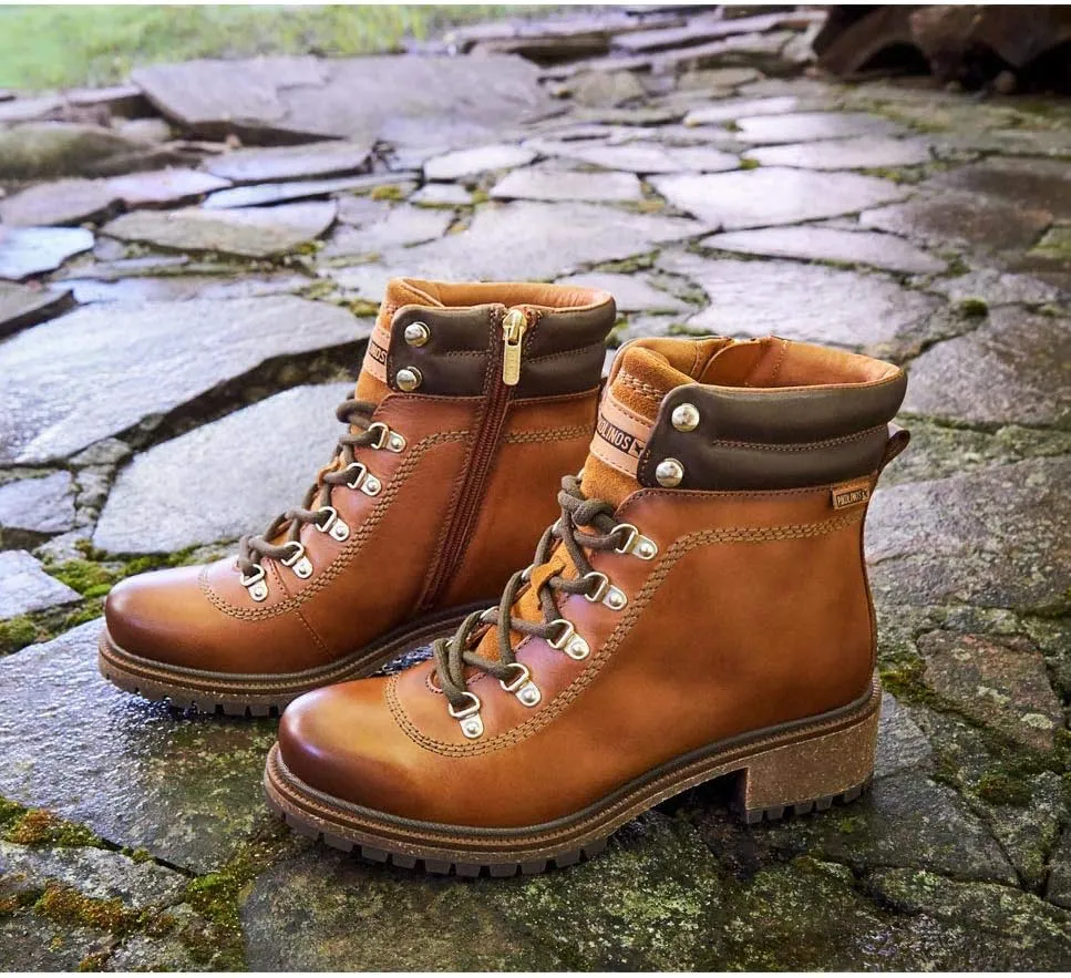 PIKOLINOS Flat Ankle Boots Leather Aspe for Woman