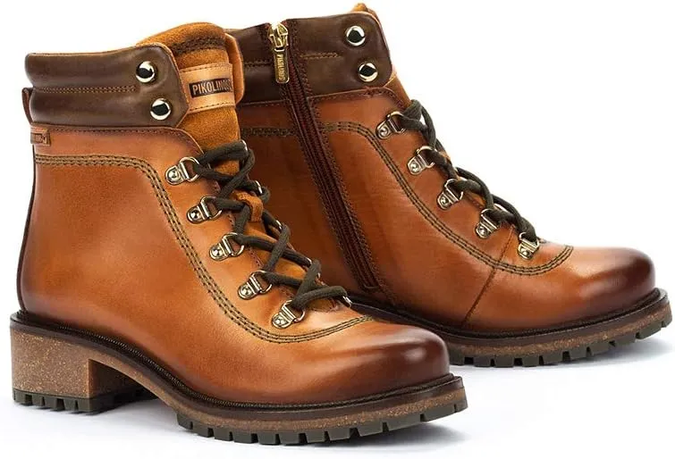 PIKOLINOS Flat Ankle Boots Leather Aspe for Woman