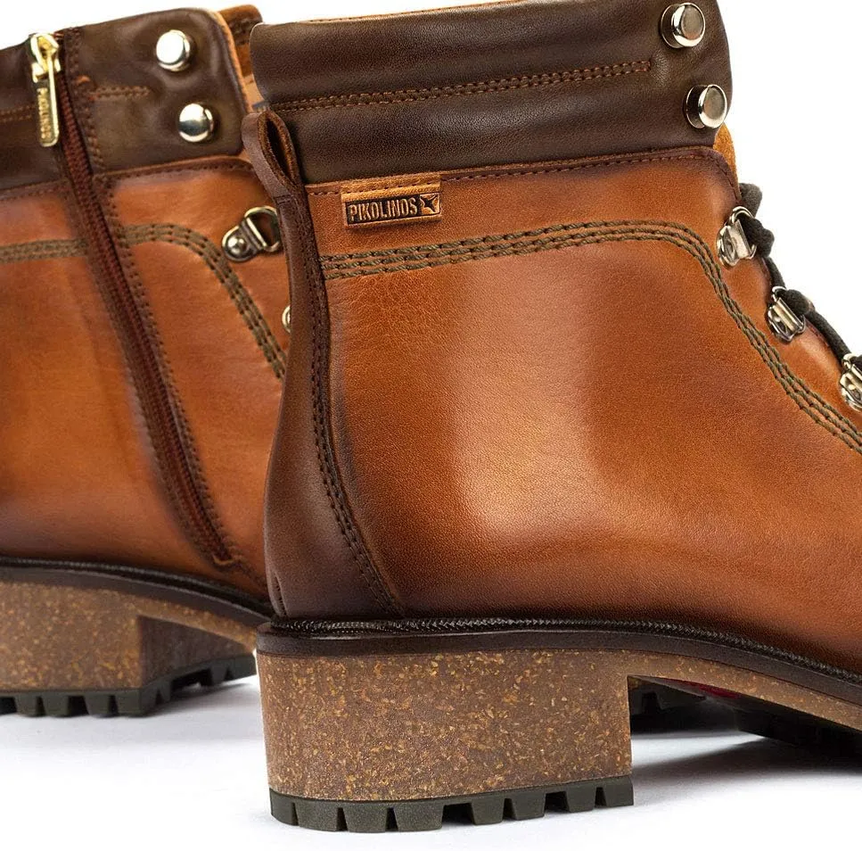 PIKOLINOS Flat Ankle Boots Leather Aspe for Woman