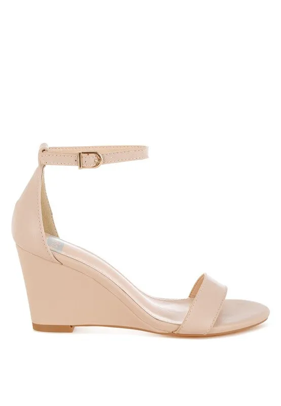Pobora Genuine Leather Slim Wedge Heel Sandals