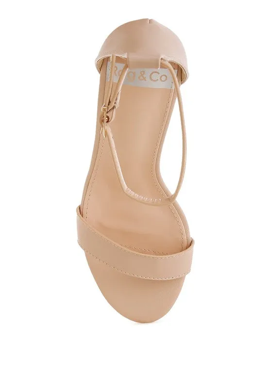 Pobora Genuine Leather Slim Wedge Heel Sandals