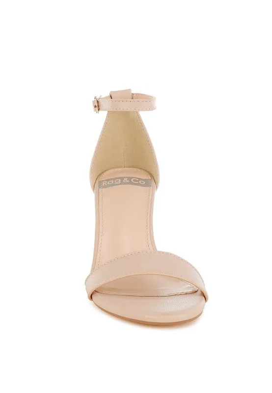 Pobora Genuine Leather Slim Wedge Heel Sandals