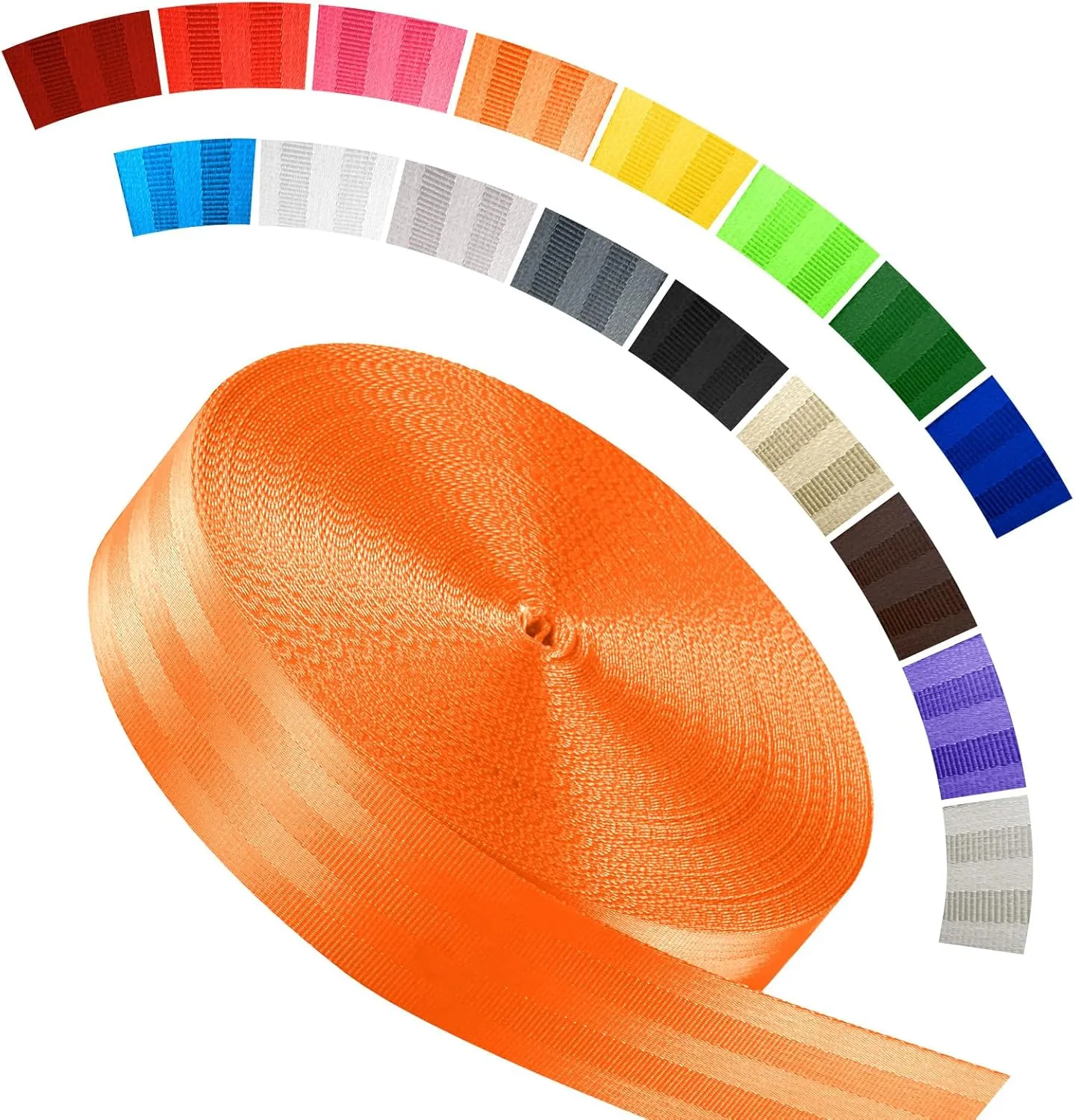 Polyester Webbing Strap 16 Colors – 1"&1.5"&1.9" – 16.5 25 33 55 Yards Heavy Duty Webbing Roll, Flat Webbing Strap for Indoor&Outdoor Gear, Climbing, DIY Crafting, Repairing