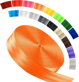 Polyester Webbing Strap 16 Colors – 1"&1.5"&1.9" – 16.5 25 33 55 Yards Heavy Duty Webbing Roll, Flat Webbing Strap for Indoor&Outdoor Gear, Climbing, DIY Crafting, Repairing