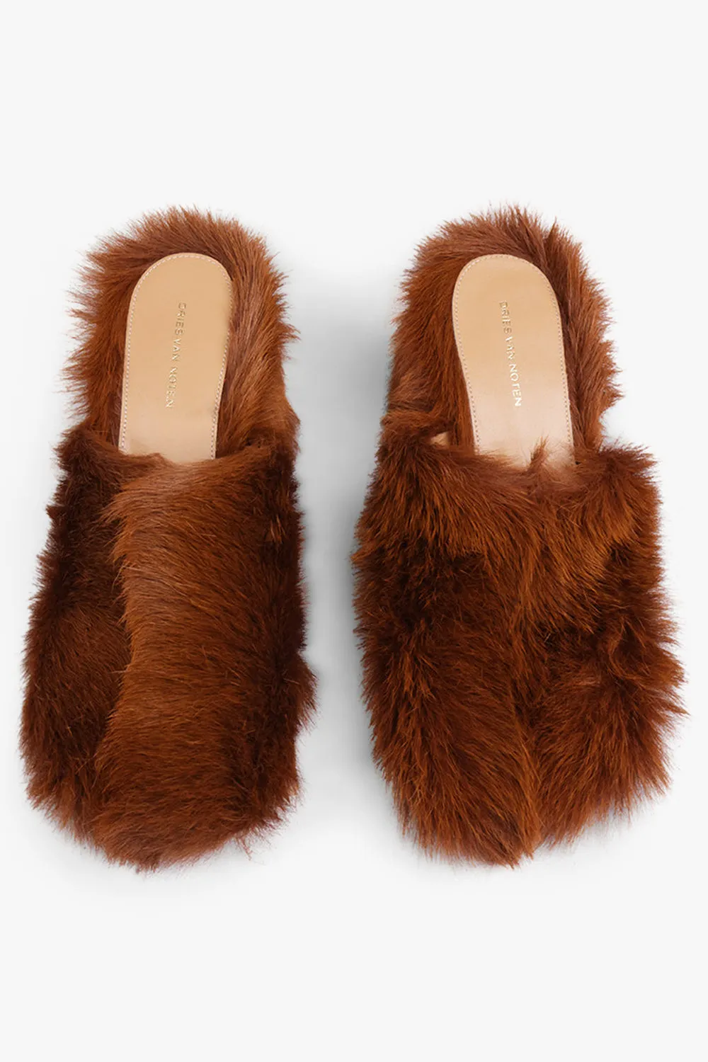 Ponyhair Close Toe 60MM Mule | Ocre