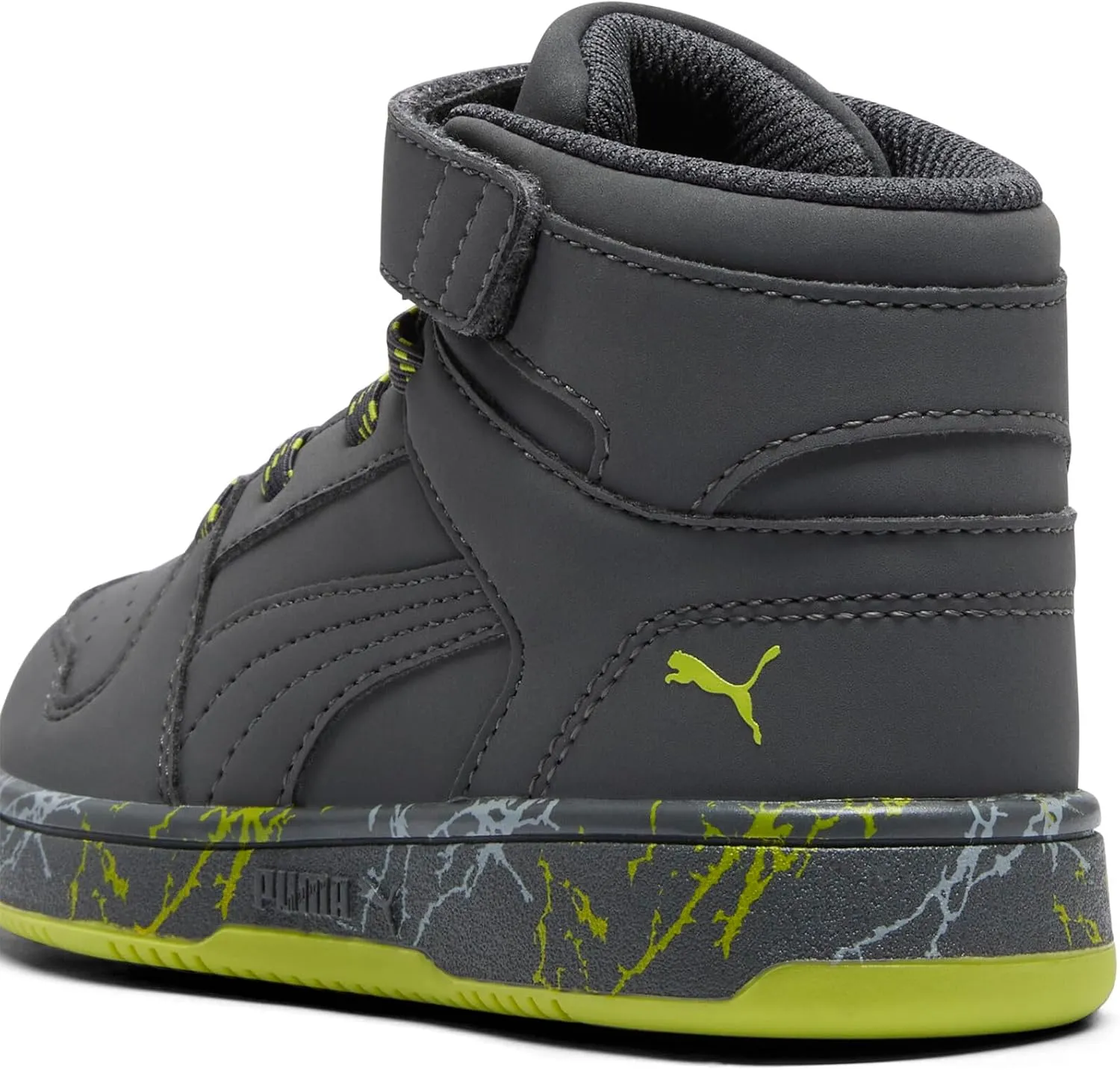PUMA Unisex-Child Rebound Layup Mid Hook and Loop Sneaker