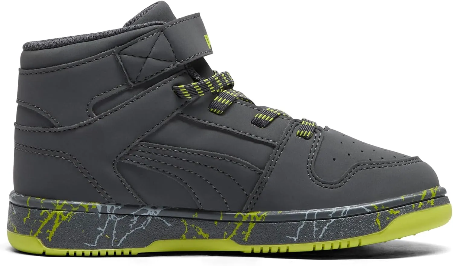 PUMA Unisex-Child Rebound Layup Mid Hook and Loop Sneaker