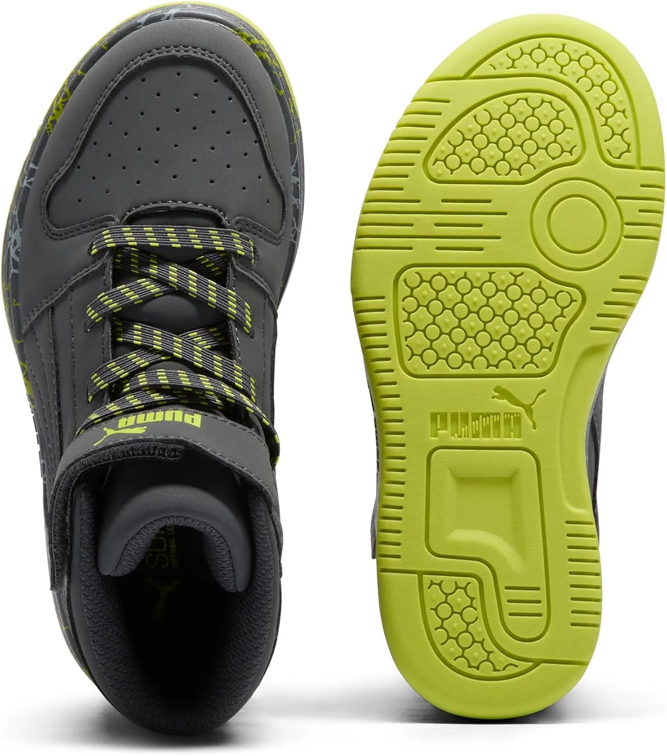 PUMA Unisex-Child Rebound Layup Mid Hook and Loop Sneaker