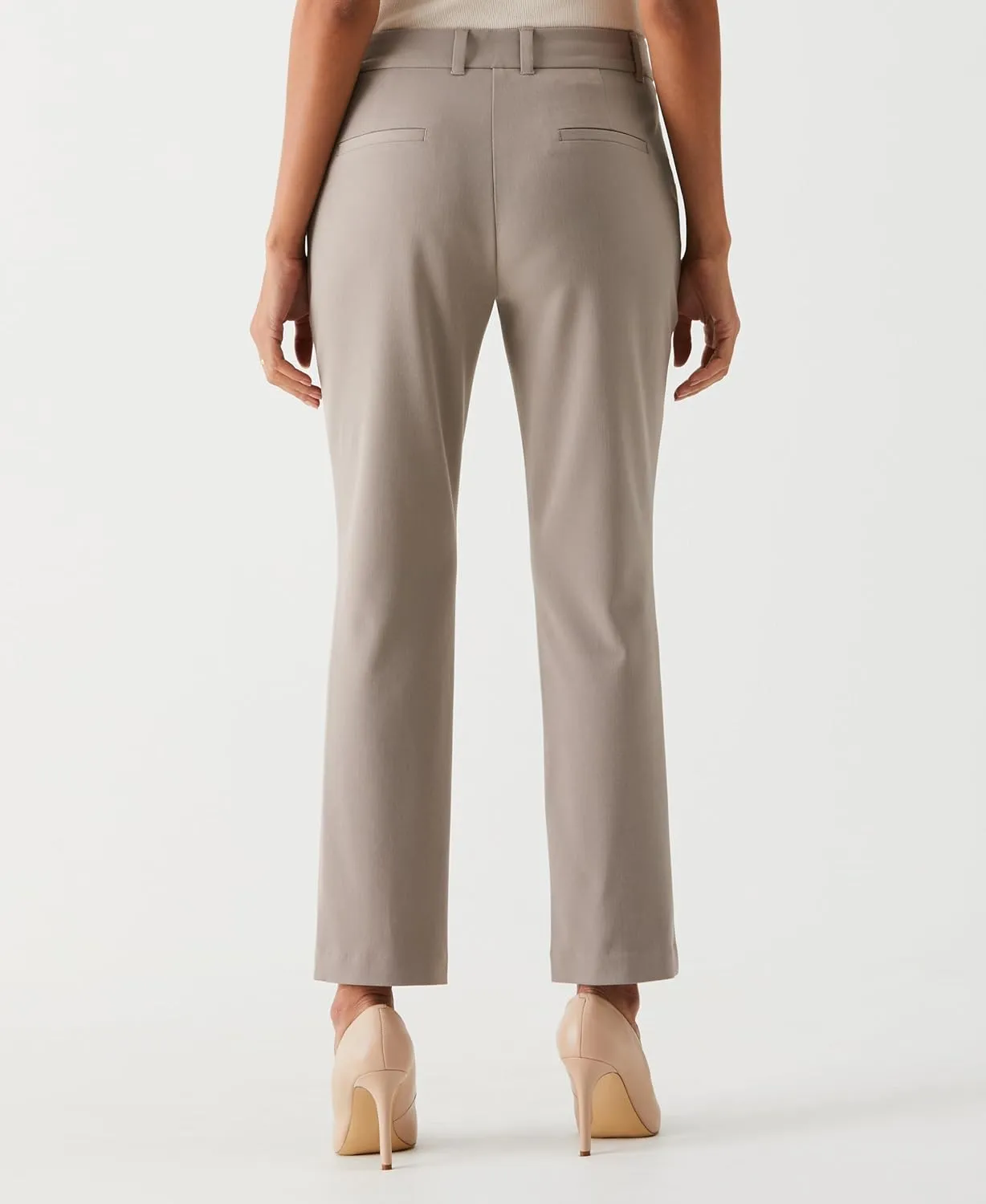 Rafaella Women's 28" Petite Stretch Ankle Pants with Slimming Waist Panel, Soft Gabardine Fabric, Straight Leg Classic Fit