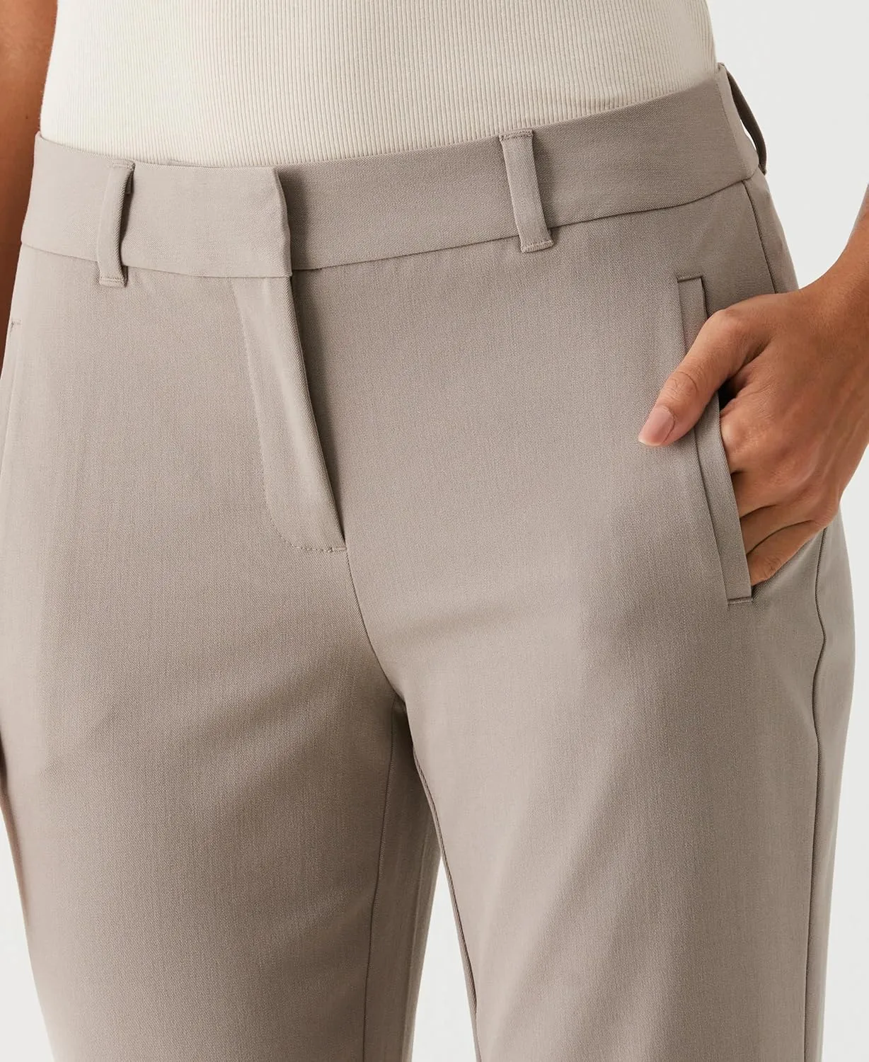 Rafaella Women's 28" Petite Stretch Ankle Pants with Slimming Waist Panel, Soft Gabardine Fabric, Straight Leg Classic Fit