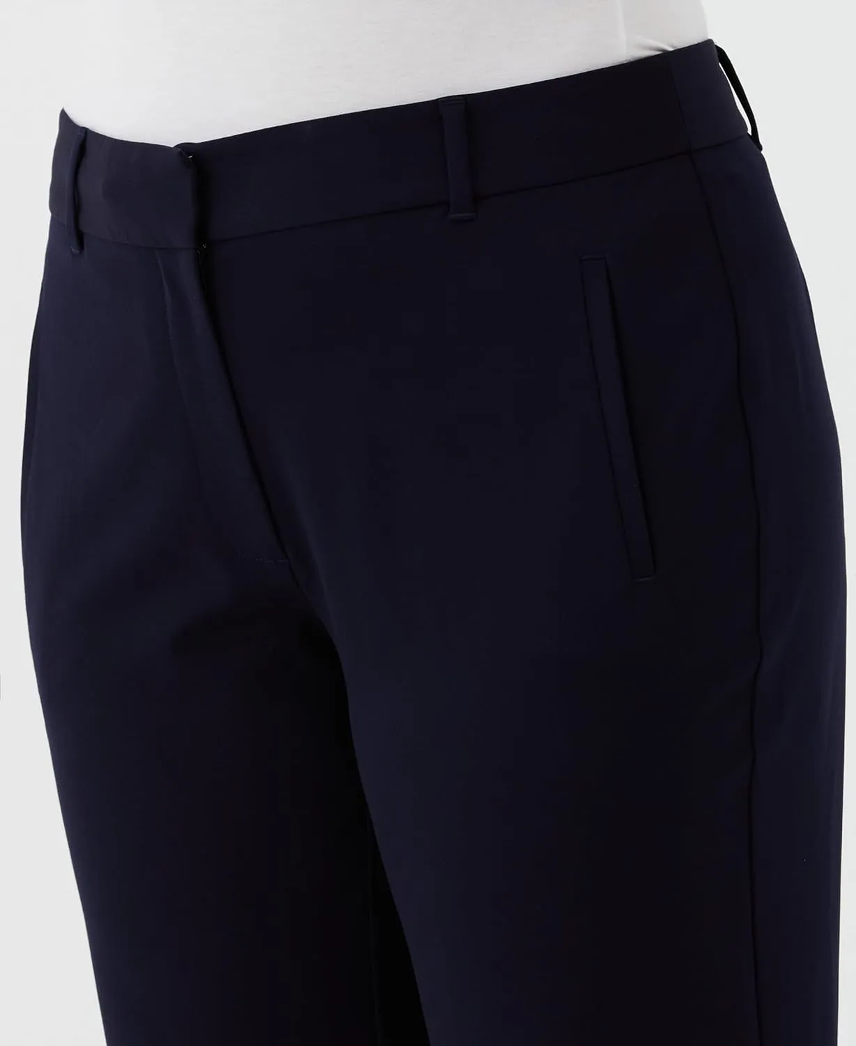 Rafaella Women's 28" Plus Size Stretch Ankle Pants with Slimming Waist Panel, Soft Gabardine Fabric, Straight Leg Classic Fit