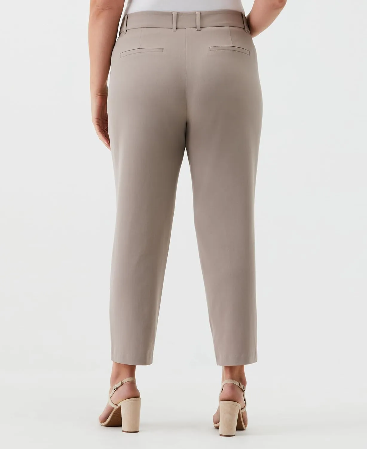 Rafaella Women's 28" Plus Size Stretch Ankle Pants with Slimming Waist Panel, Soft Gabardine Fabric, Straight Leg Classic Fit