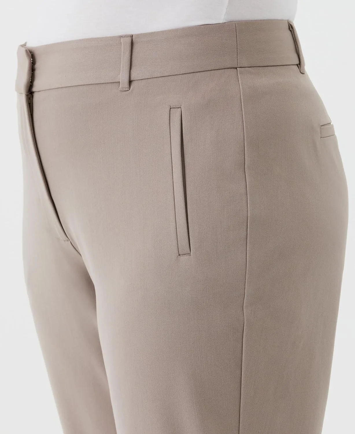 Rafaella Women's 28" Plus Size Stretch Ankle Pants with Slimming Waist Panel, Soft Gabardine Fabric, Straight Leg Classic Fit