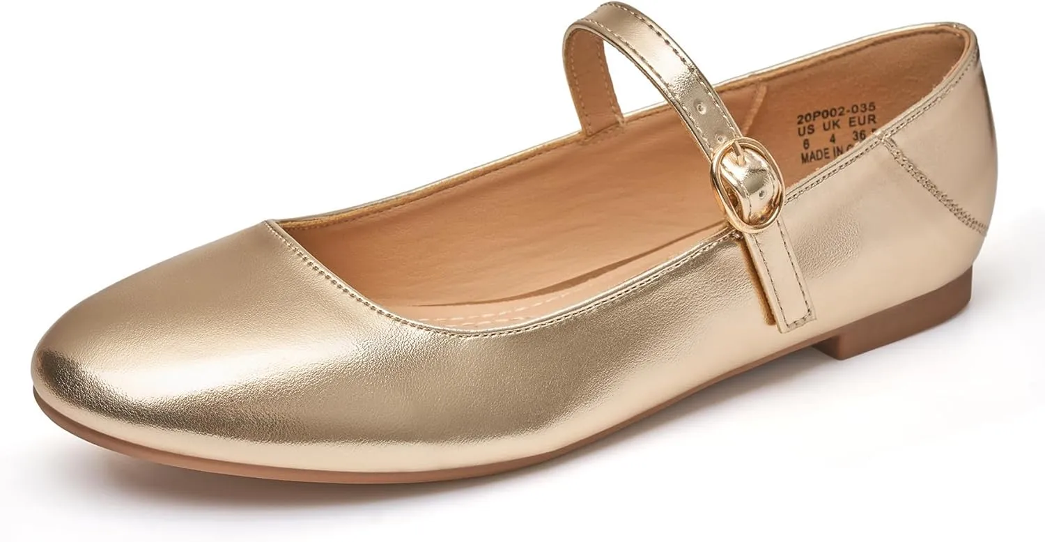 Rekayla Mary Jane Flats Shoes Women Dressy Comfortable Round Toe Slip on Ballet Flat