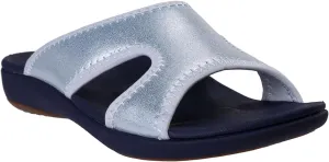 REVITALIGN Women's Brook Metallic Slide Sandal, Blue Ice, 12 Wide