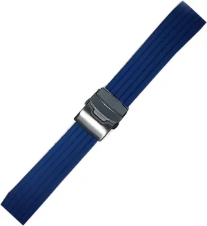 RHAIYAN 18mm 20mm 22mm 24mm Sport Silicone Watch Band Strap Men Women Universal Waterproof Rubber Watchband Wrist Bracelet Accessories Specific (Color : Dark Blue B, Size : 24mm)