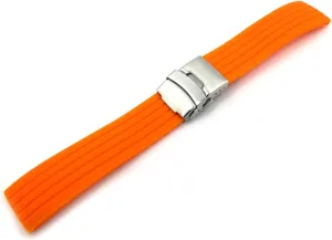 RHAIYAN 18mm 20mm 22mm 24mm Sport Silicone Watch Band Strap Men Women Universal Waterproof Rubber Watchband Wrist Bracelet Accessories Specific (Color : Orange S, Size : 18mm)