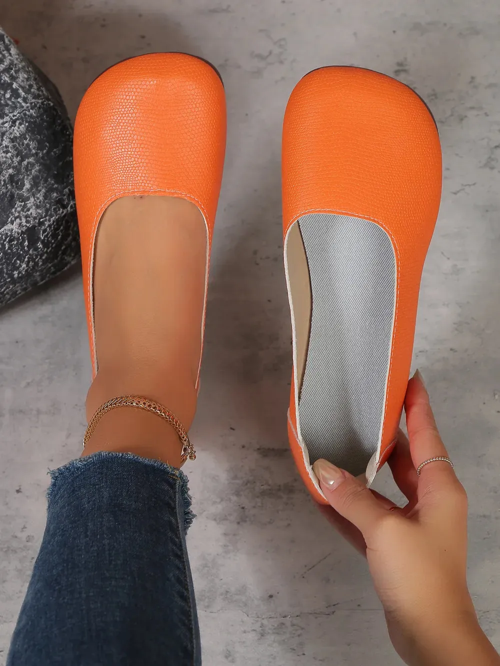 Round Toe Flats Slip-Ons