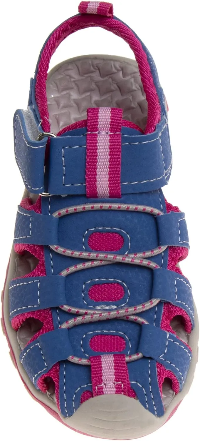 Rugged Bear Kids Boys Girls Closed-Toe Outdoor Sport Water Sandals - beach pool slide adjustable strap shoes athletic summer (Toddler/Little Kid/Big Kid)