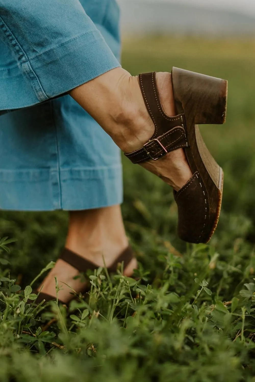 Sandgrens Handmade Swedish Wood Clogs for Women, High Heel Sandal | Victoria