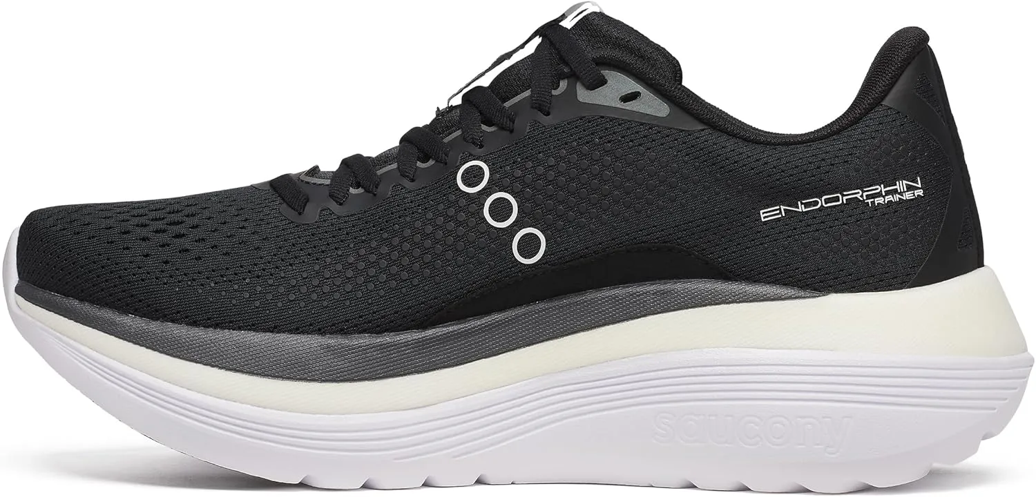 Saucony Men's Endorphin Trainer Sneaker, Black/White, 10.5