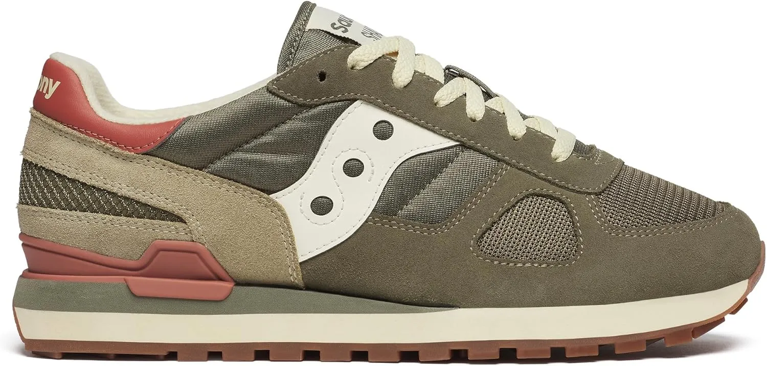 Saucony Men's Shadow Original Sneaker, Olive/Rust, 11.5