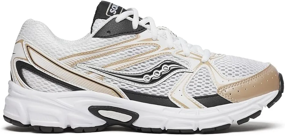 Saucony Unisex Ride Millennium Sneaker, White/Gold/Black, 4.5 US Men