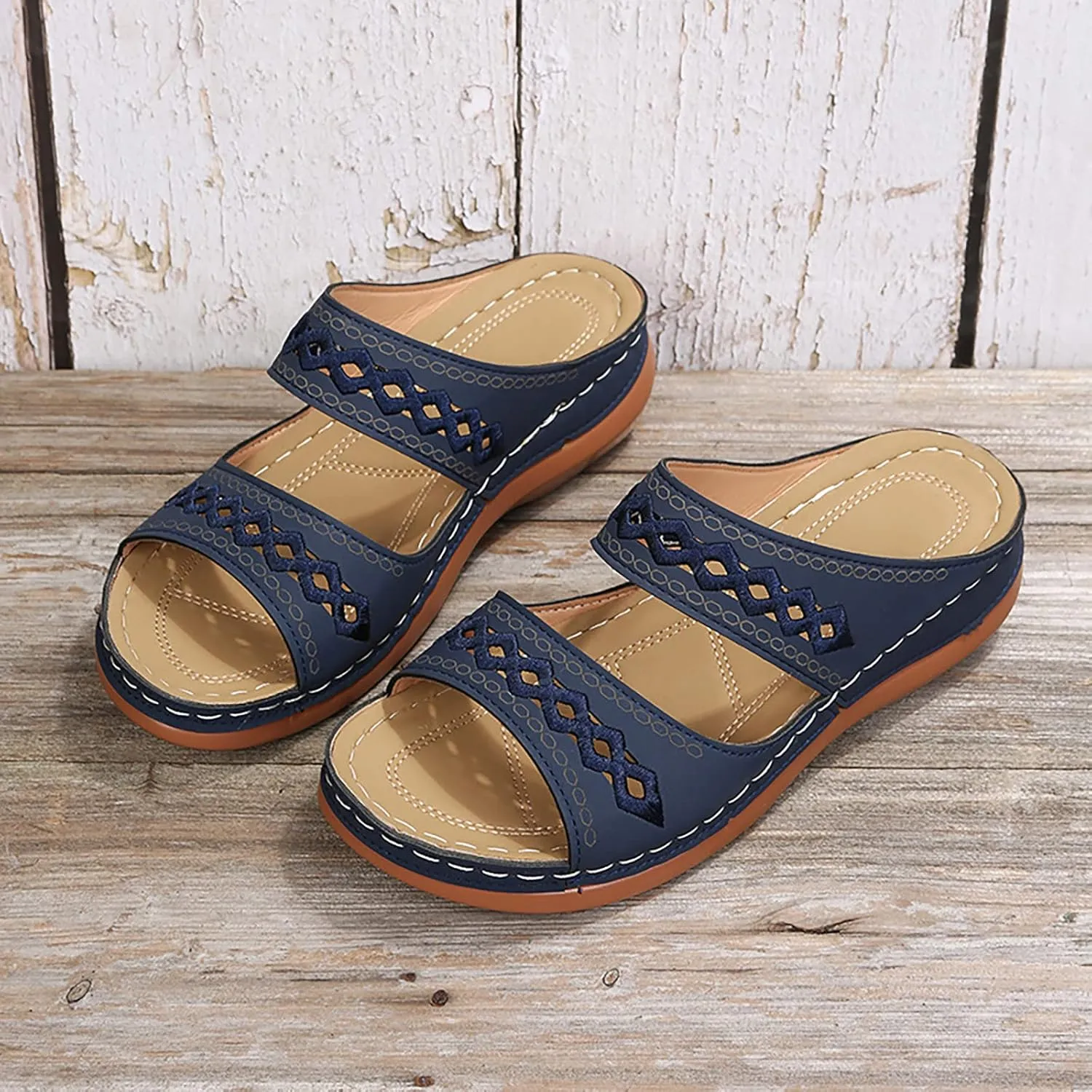 SBGMoSJ Diabetic Shoes for Women Wide Width Sandalias De Mujer OrtopéDicas Orthopedic Slides for Women Size 7 Beach Flip Flops Women Silver High Heels White Sandals Women Platform