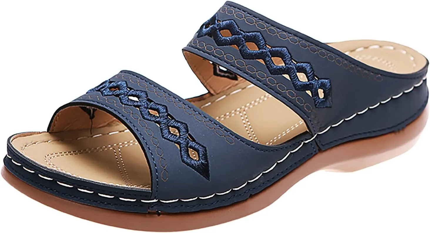 SBGMoSJ Diabetic Shoes for Women Wide Width Sandalias De Mujer OrtopéDicas Orthopedic Slides for Women Size 7 Beach Flip Flops Women Silver High Heels White Sandals Women Platform
