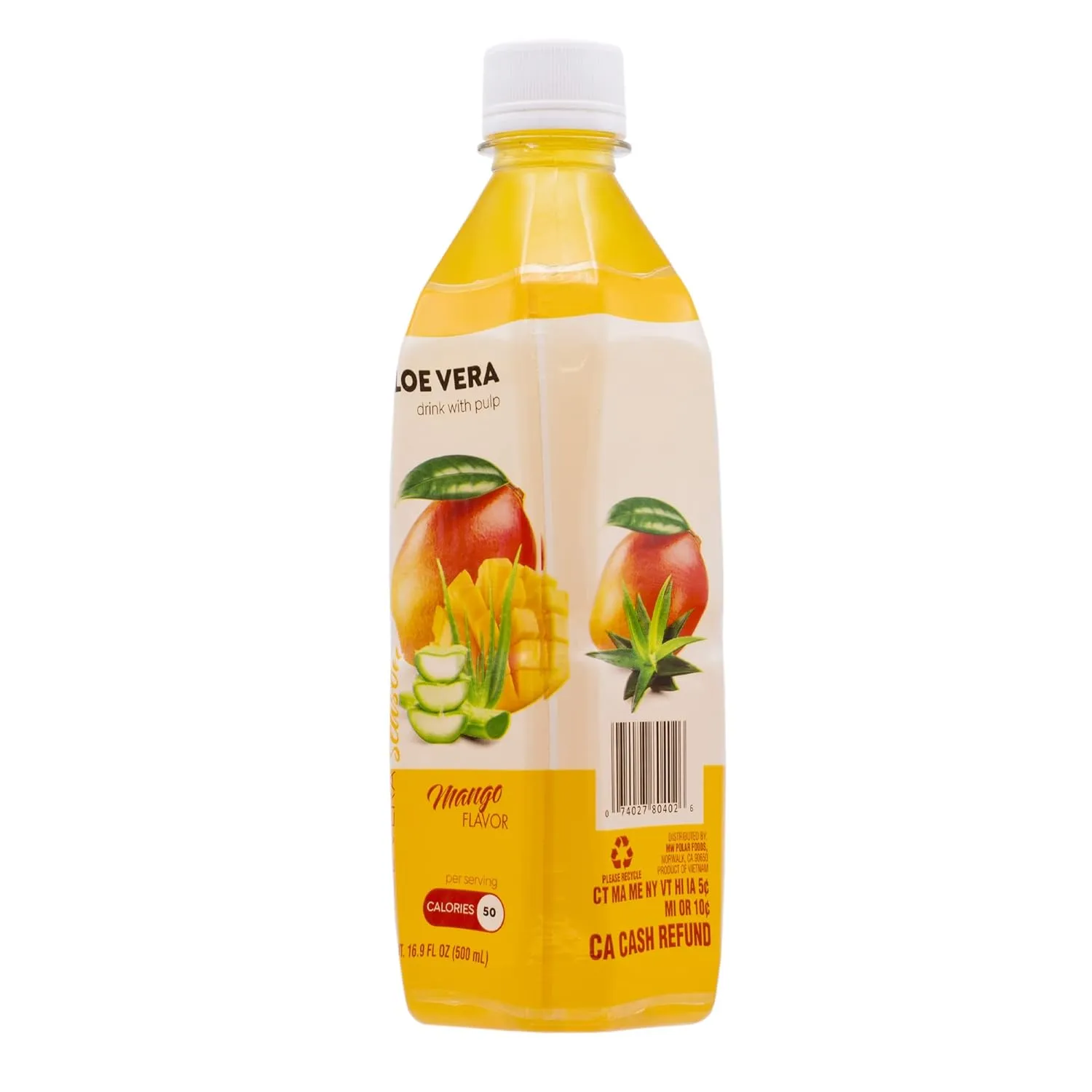 Season Aloe Vera Drink with Pulp, Mango Flavor, 16.9 fl oz (Pack of 12)