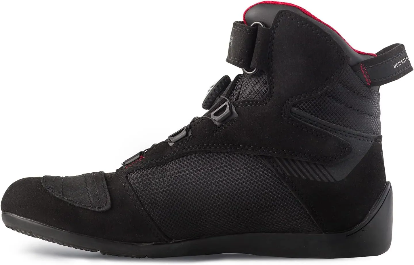 SHIMA EXO Vented, Motorcycle Shoes for Men | Breathable, Reinforced Street Riding Shoes with ATOP Closure System, Ankle Support, Anti-Slip Sole, Gear Pad (Black, 10.5)