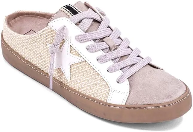 Shu Shop Womens Polka Mule Sneakers Shoes Casual - Beige