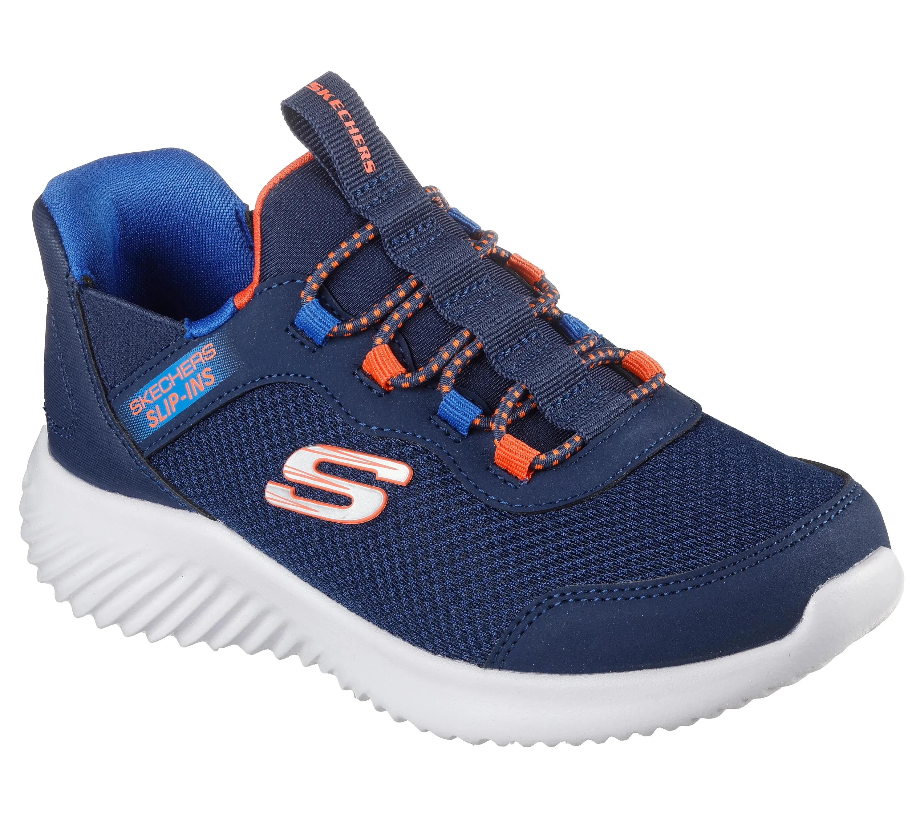 SKECHERS Boy's Slip-ins: Bounder - Brisk-Burst Shoes - Navy