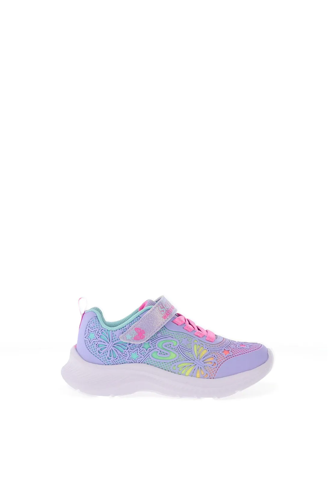 Skechers Girls Jumsters 2.0 Butterfly Flush Trainer, Purple