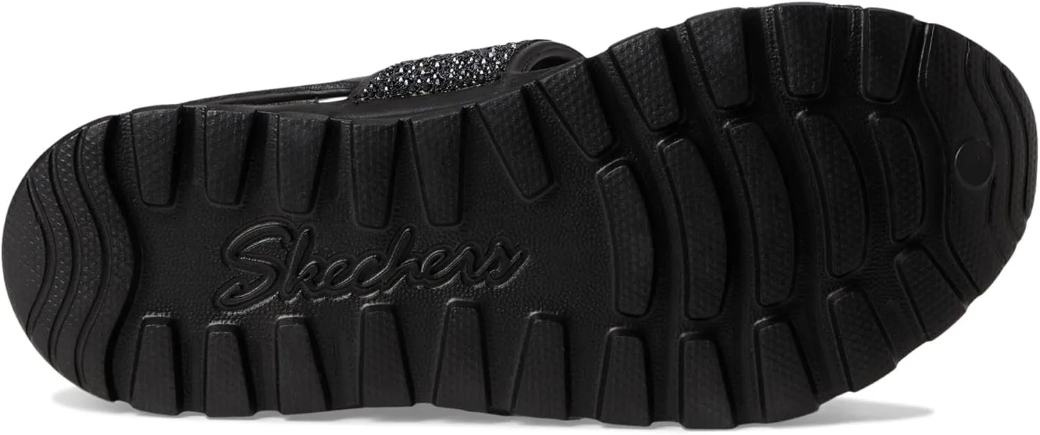 Skechers Women's Foamies Arch Fit Footsteps Double Band with Rhinestones Wedge Sandal