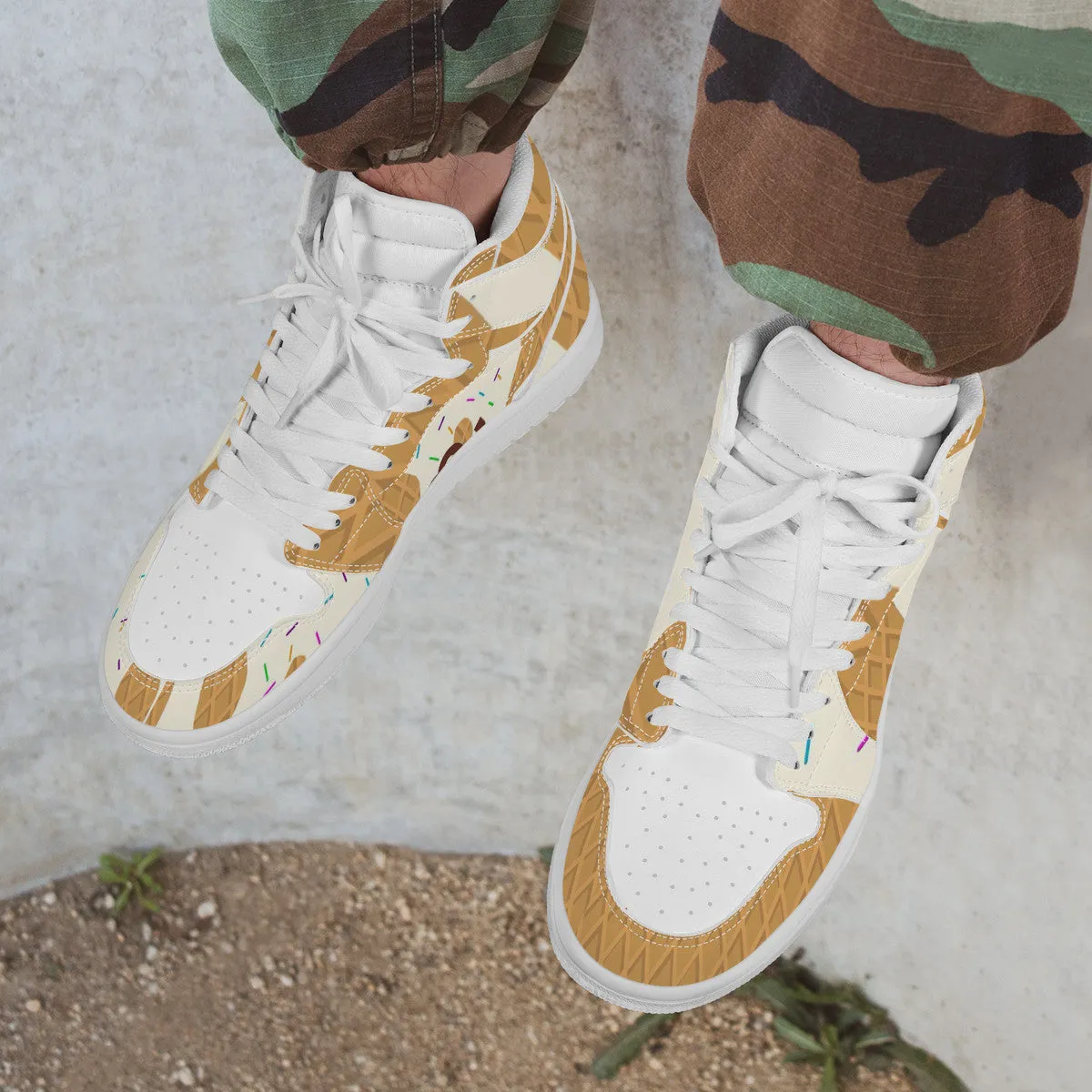 Sneaker High cone cream Leather Top vanilla Money D17 Beautifully crafted Synthetic Bushae Seamless support ice