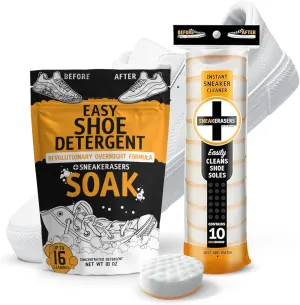 SneakERASERS Instant Midsole and Sneaker Cleaner - SneakERASERS Overnight Soak, Shoe and Sneaker Cleaner