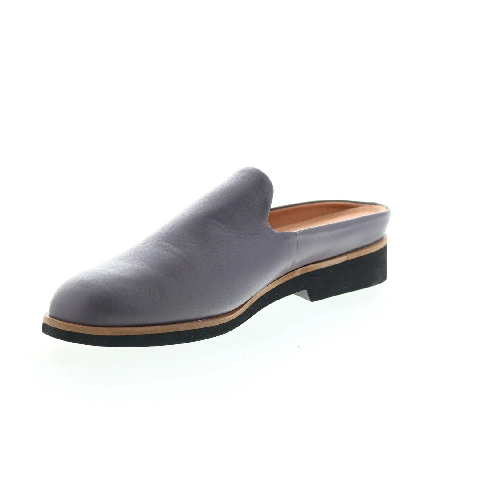 Softwalk Wolcott S2112-058 Womens Gray Leather Slip On Mule Sandals Shoes