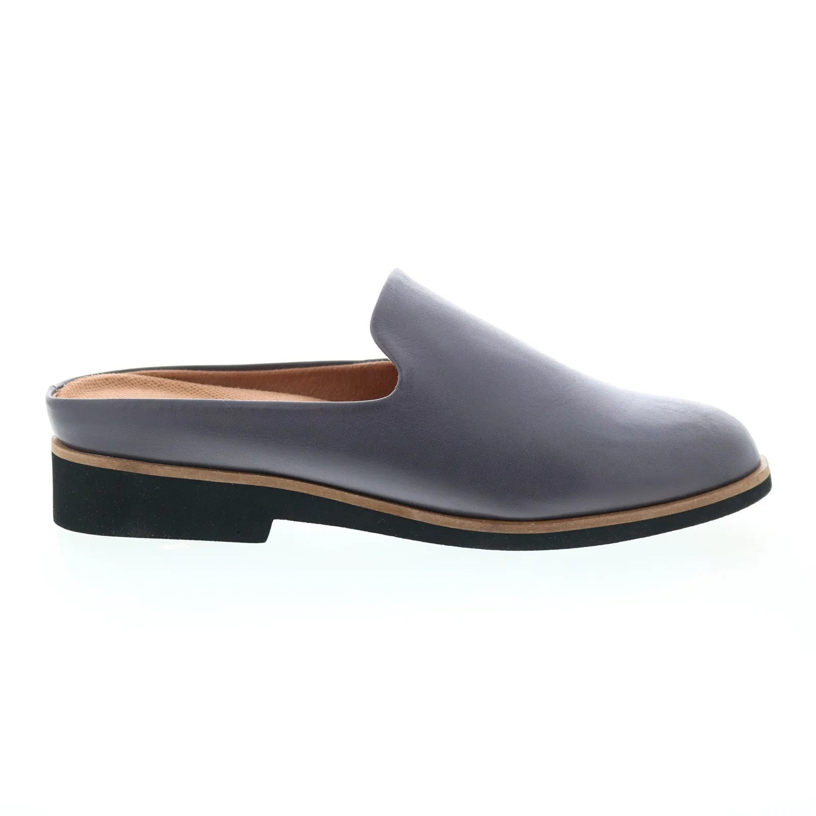 Softwalk Wolcott S2112-058 Womens Gray Leather Slip On Mule Sandals Shoes