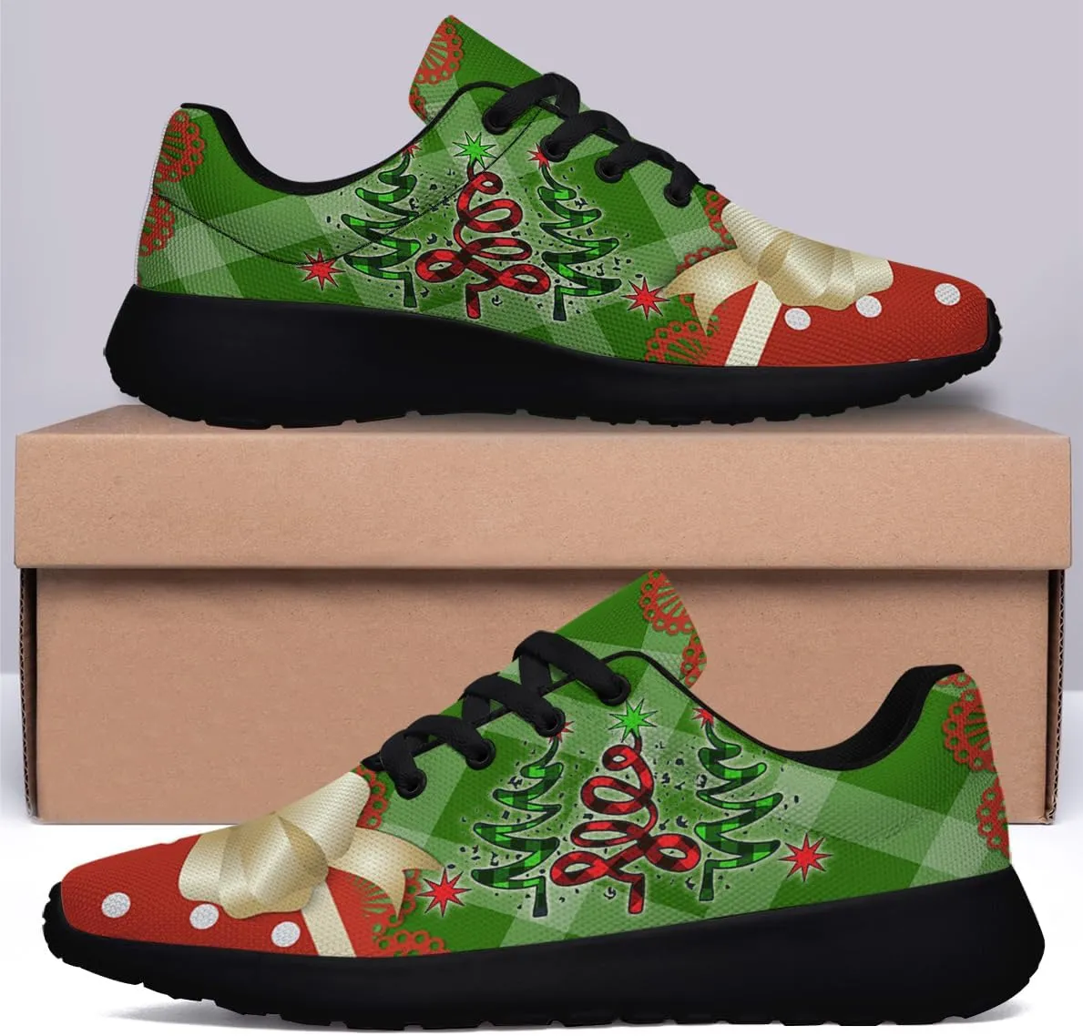 Sonzj-II Christmas Shoes Women Running Shoes Men Lightweight Walking Sneakers Mesh Athletic Sport Shoes