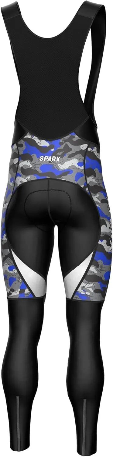 Sparx Men Winter Cycling Thermal Roubaix Bib Tights Padded Bib Pants High Viz Bike Leggings