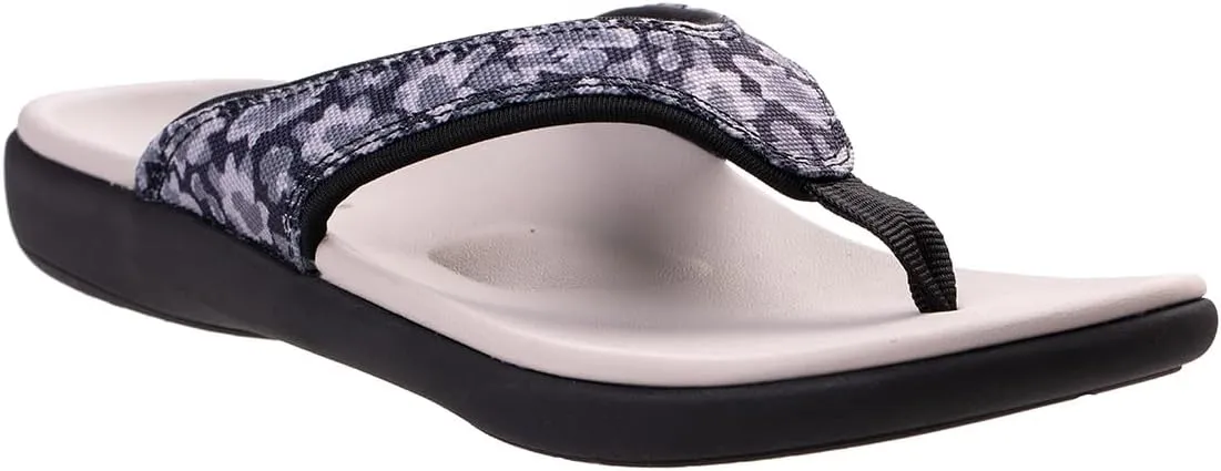 Spenco Women's Yumi Mod Floral Flip-Flop, Black, 5