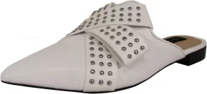 STEVEN by Steve Madden Womens Vander-S Slip On Mule Shoes, White Leather, US 5.5