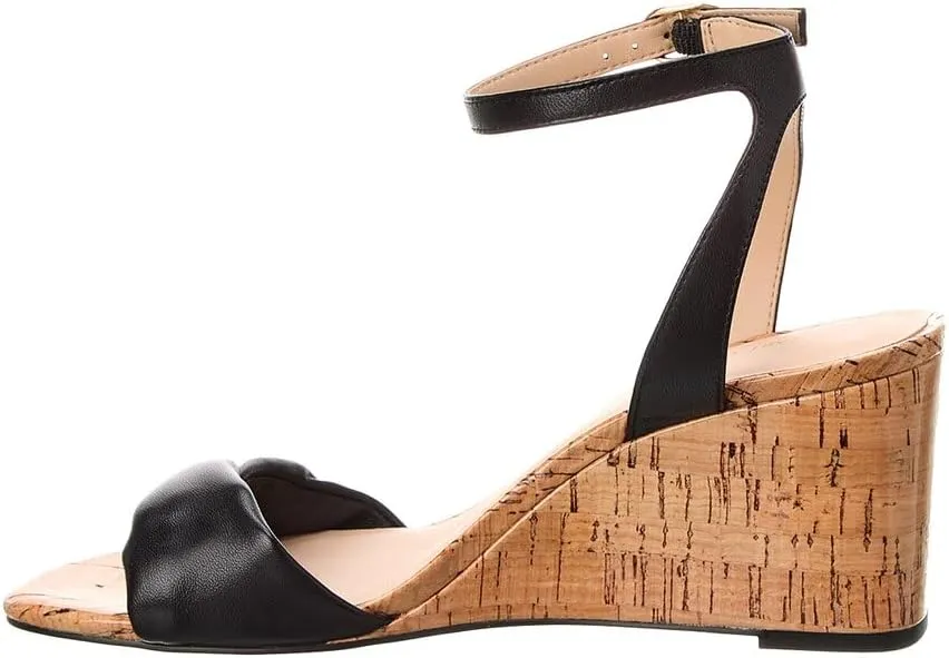 Stuart Weitzman Everly 75 Leather Wedge Sandal