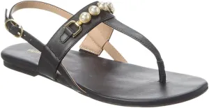 Stuart Weitzman Perla T-Strap Leather Sandals